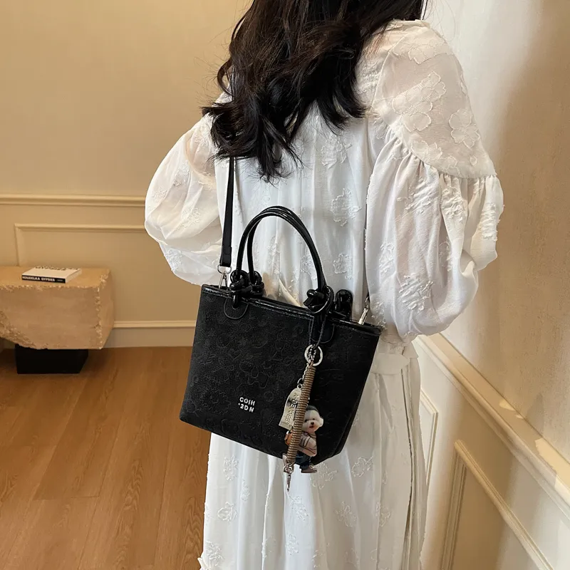 TOUTSEUL YOLO PU One Shoulder Handbag Women's Ecru/Coffee/Black-15