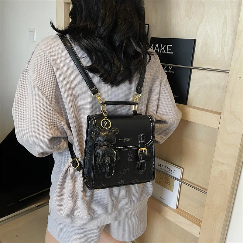 TOUTSEUL YOLO PU One Shoulder Crossbody Backpack Women's White/Black/Pink/Brown-9