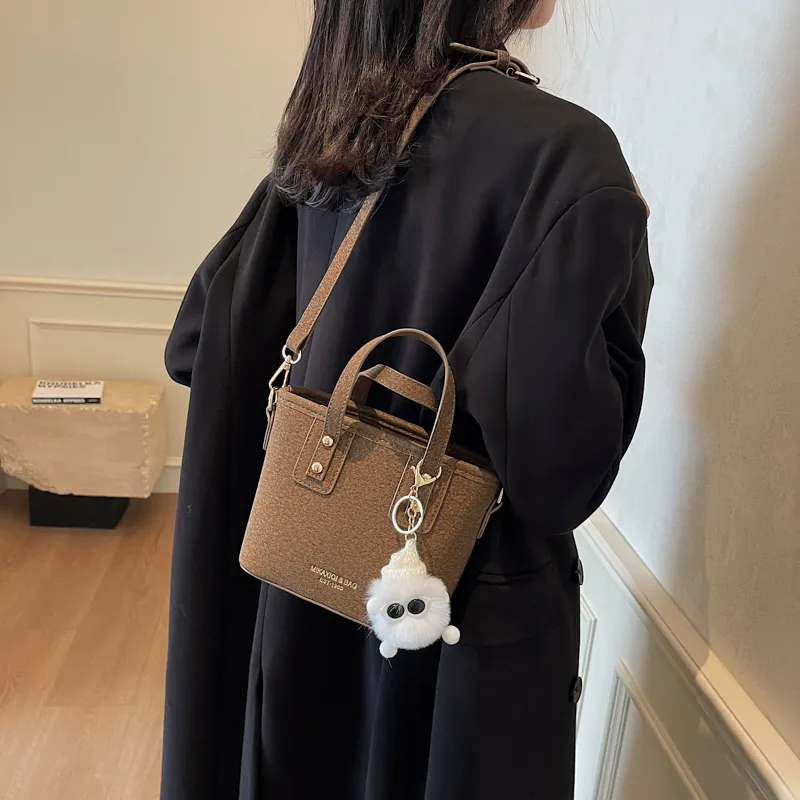TOUTSEUL YOLO Pu Crossbody One Shoulder Handbag Women's Ecru/Black/Pink/Coffee-13