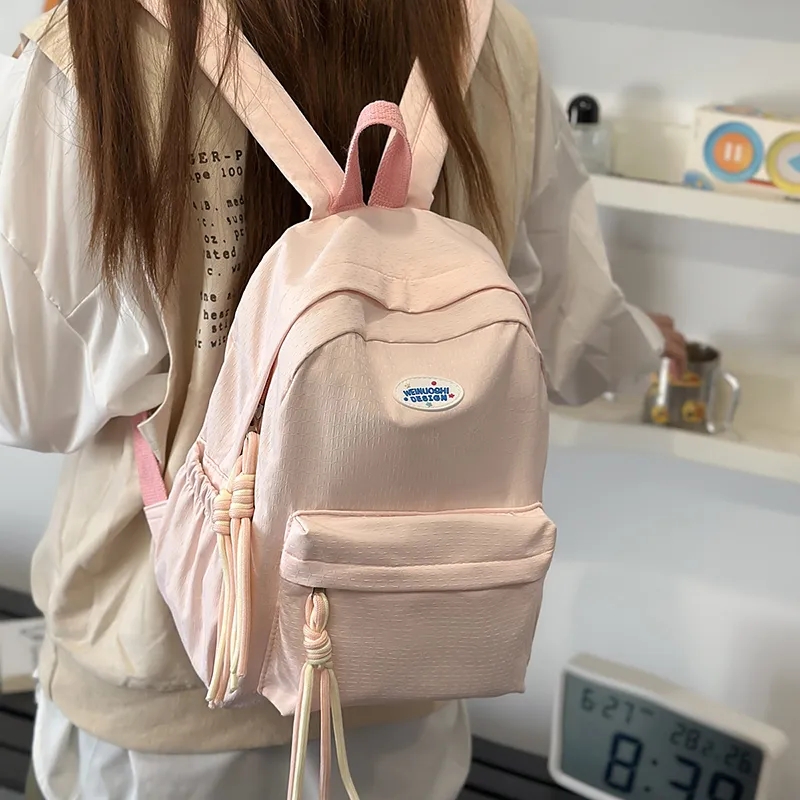 TOUTSEUL YOLO Nylon Backpack Unisex Black/Pink/Yellow/Blue-9