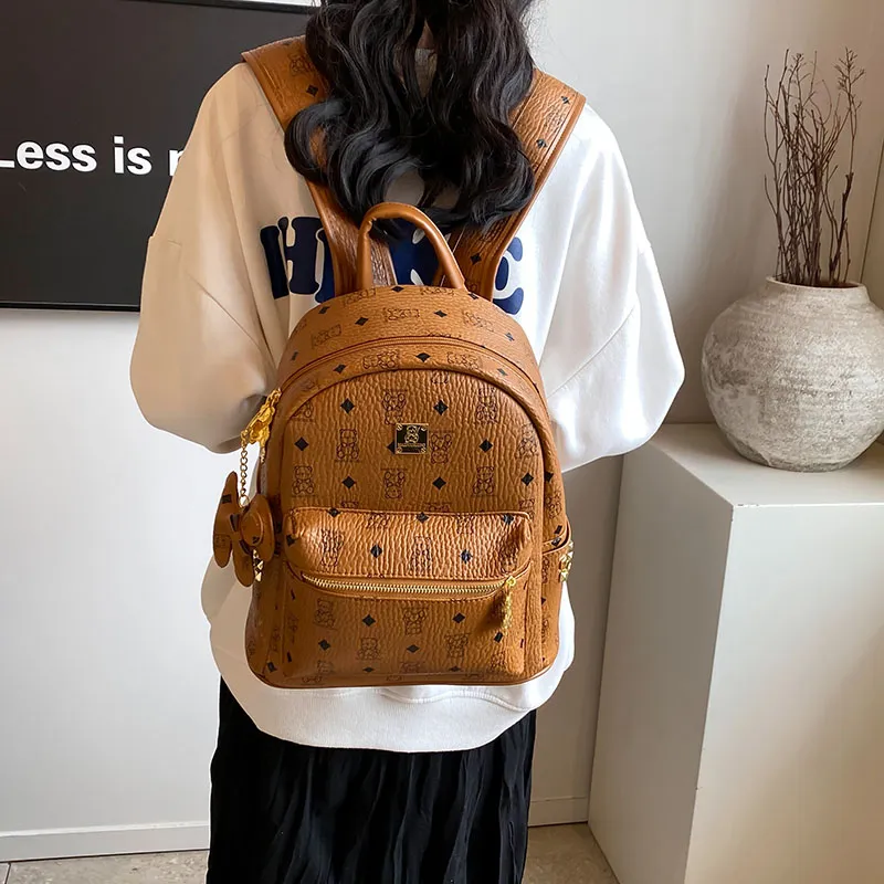 TOUTSEUL YOLO PU Backpack Unisex Black, White &/Ecru, Black, Pink, Brown-23