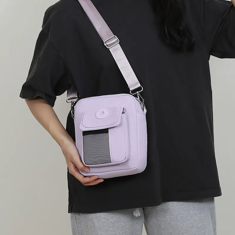 TOUTSEUL YOLO Nylon Fabric Crossbody Bag, Shoulder Bag Unisex Gray/Black/Purple/Khaki/Green/Dark Blue/Dark Brown-6