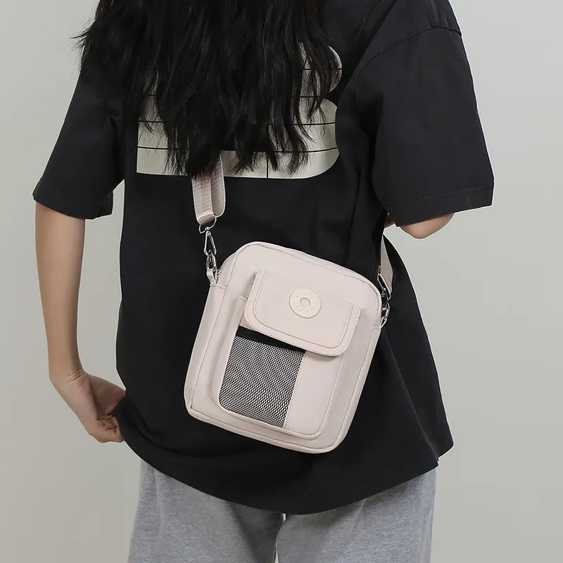 TOUTSEUL YOLO Nylon Fabric Crossbody Bag, Shoulder Bag Unisex Gray/Black/Purple/Khaki/Green/Dark Blue/Dark Brown-12