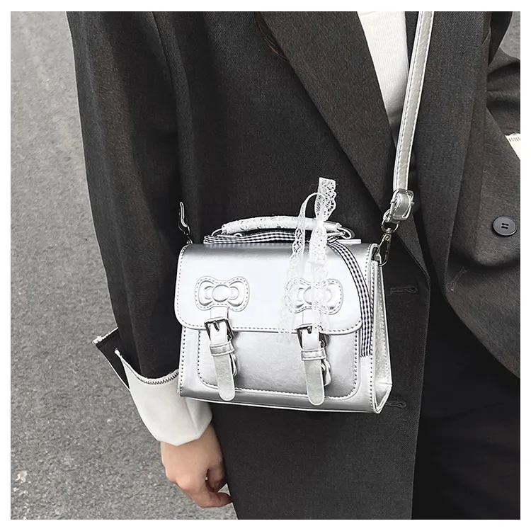 TOUTSEUL YOLO PU One Shoulder Handbag Women's Ecru/Black/Silver/Purple/Pink-15
