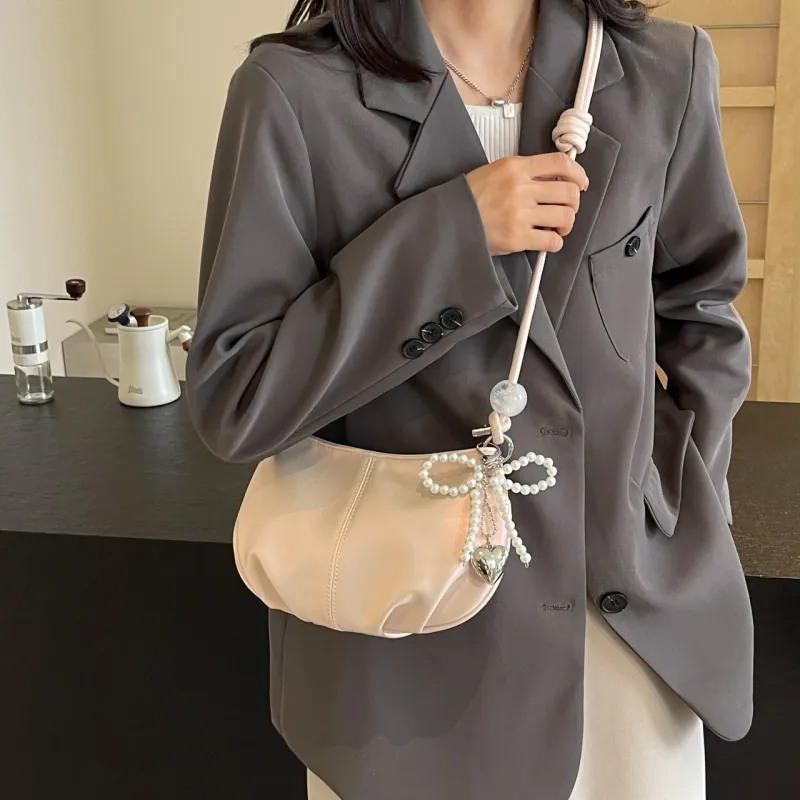 TOUTSEUL YOLO PU Shoulder Bag Women's Pearl White/Pearl Pink/Silver/Black-8