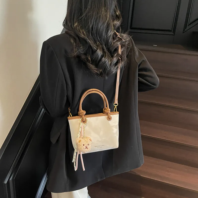 TOUTSEUL YOLO PU Crossbody One Shoulder Handbag Women's Ecru/Black/Blue/Pink-3