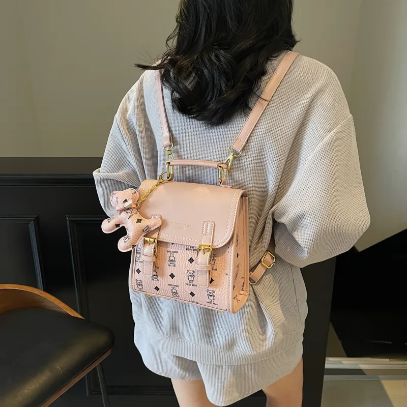 TOUTSEUL YOLO PU One Shoulder Crossbody Backpack Women's White/Pink/Coffee/Brown-10