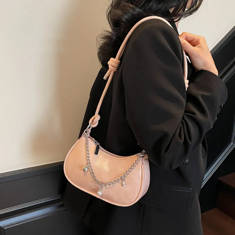 TOUTSEUL YOLO PU Crossbody Underarm Shoulder Bag Women's Ecru/Gray/Pink/Black-10