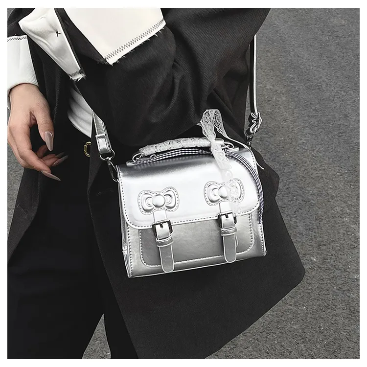 TOUTSEUL YOLO PU One Shoulder Handbag Women's Ecru/Black/Silver/Purple/Pink-18