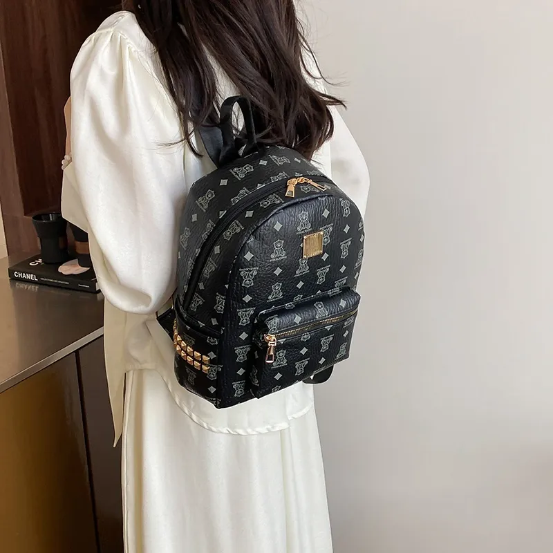 TOUTSEUL YOLO PU Backpack Women's White/Pink/Brown/Black-14