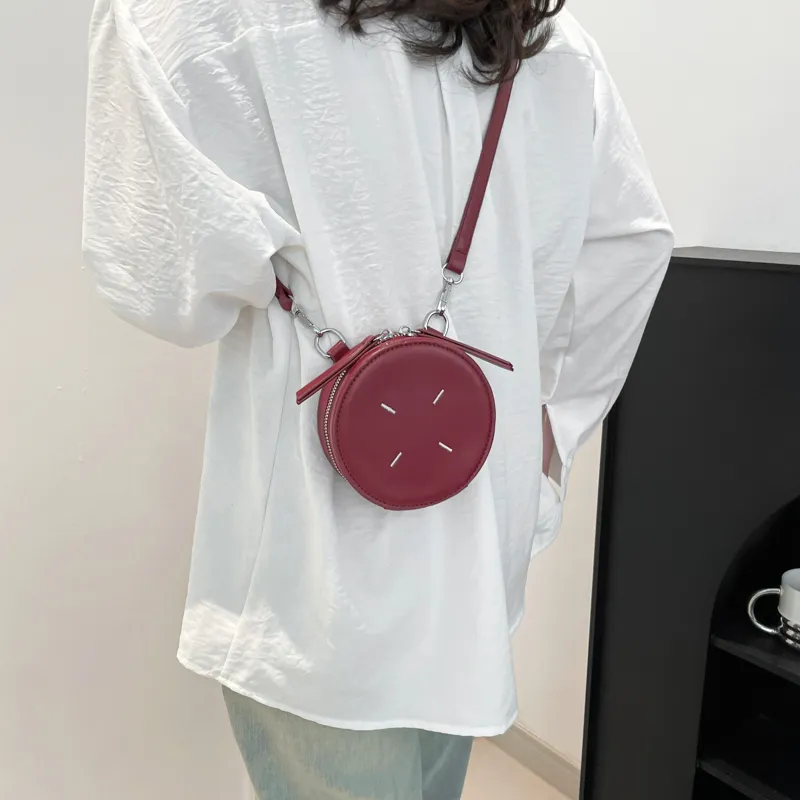TOUTSEUL YOLO PU Round Bag, Shoulder Bag Women's Ecru/Pink/Red/Black-14