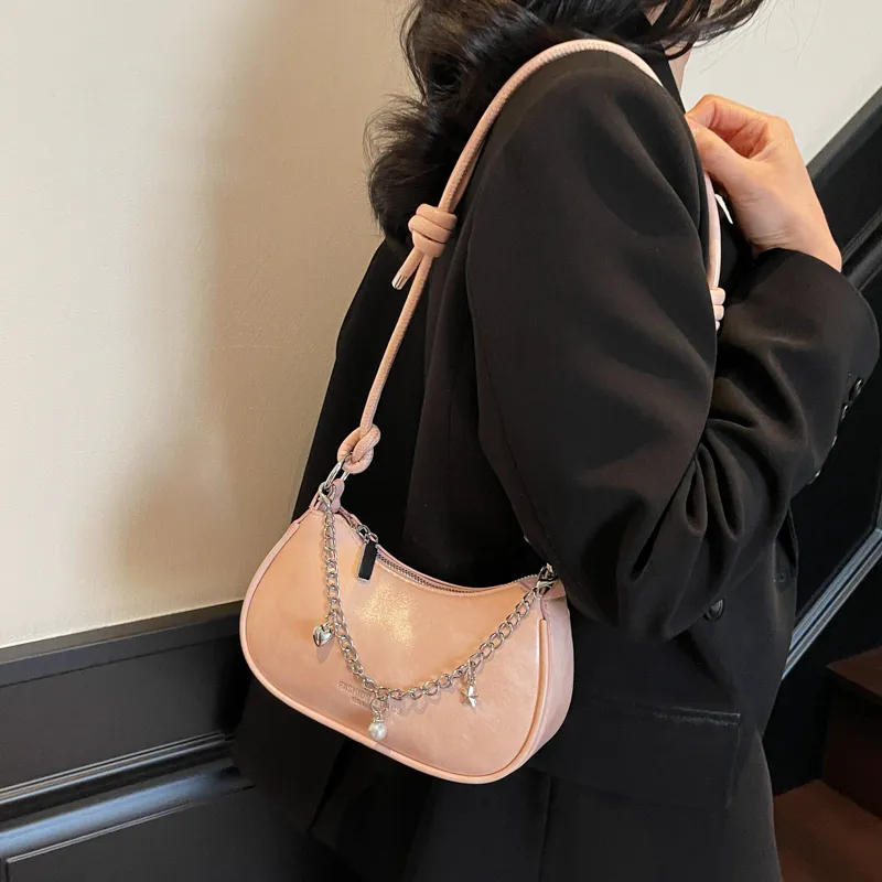 TOUTSEUL YOLO PU Crossbody Underarm Shoulder Bag Women's Ecru/Gray/Pink/Black-9