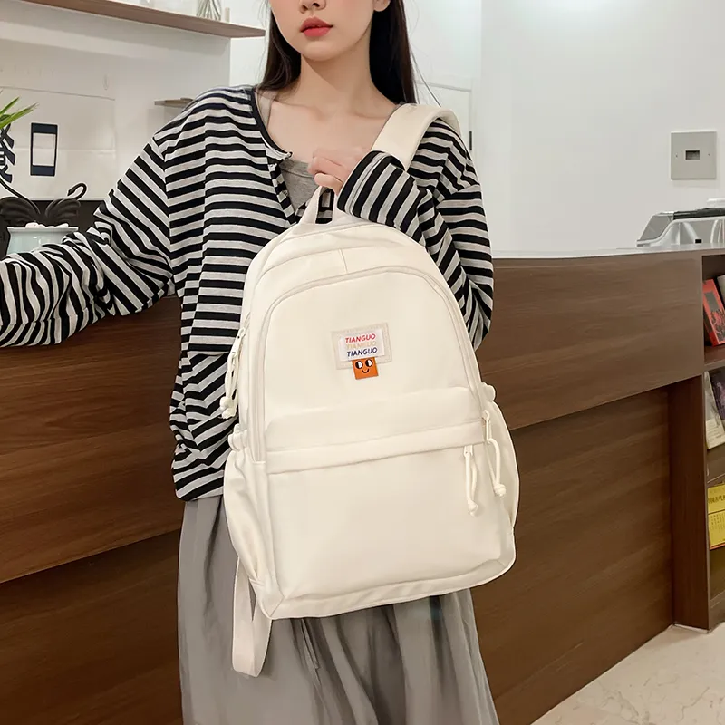 TOUTSEUL YOLO Nylon Fabric Backpack Regular Unisex White/Blue/Yellow/Pink/Black-5