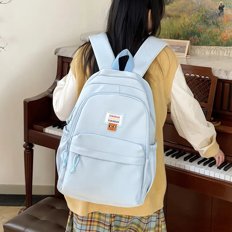 TOUTSEUL YOLO Nylon Fabric Backpack Regular Unisex White/Blue/Yellow/Pink/Black-7