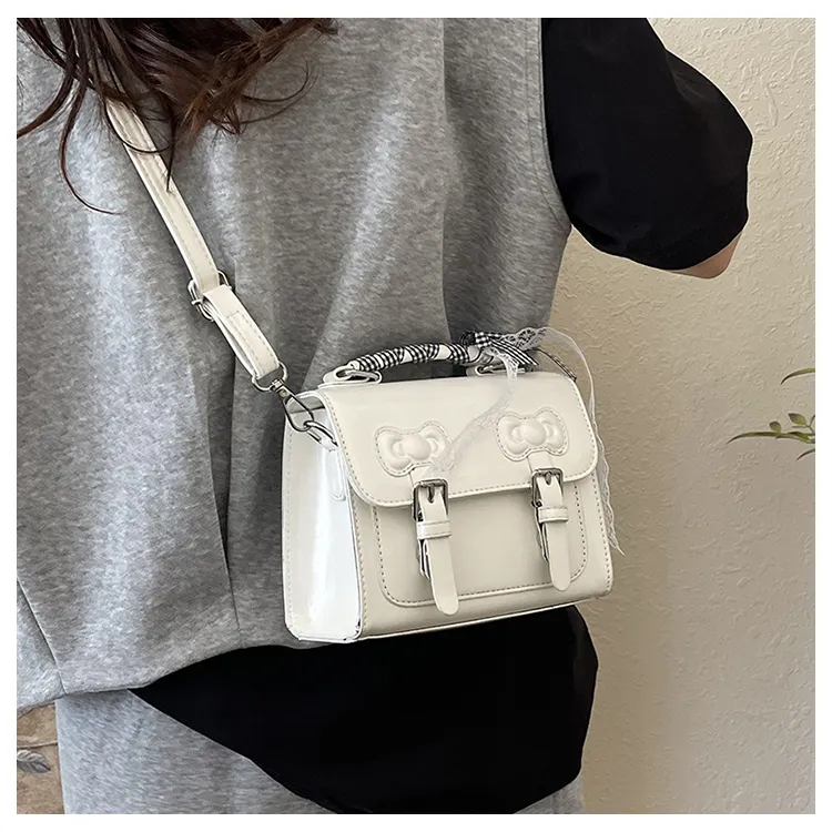 TOUTSEUL YOLO PU One Shoulder Handbag Women's Ecru/Black/Silver/Purple/Pink-5