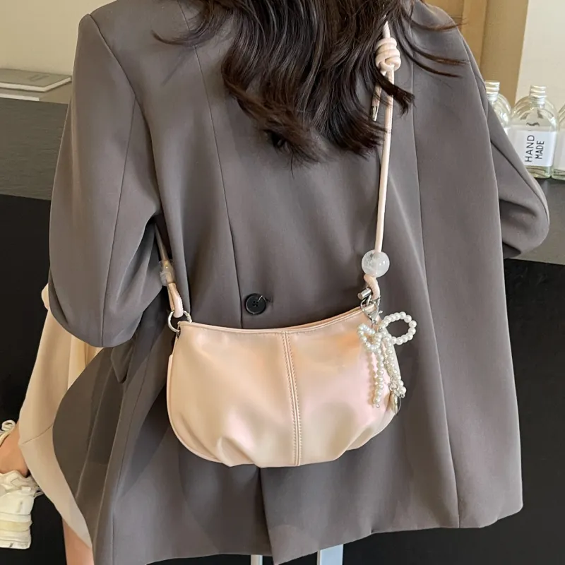 TOUTSEUL YOLO PU Shoulder Bag Women's Pearl White/Pearl Pink/Silver/Black-11