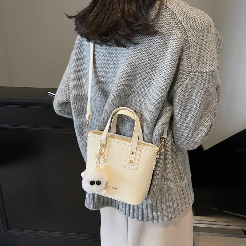 TOUTSEUL YOLO Pu Crossbody One Shoulder Handbag Women's Ecru/Black/Pink/Coffee-2