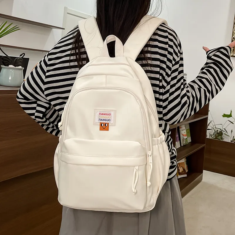 TOUTSEUL YOLO Nylon Fabric Backpack Regular Unisex White/Blue/Yellow/Pink/Black-2