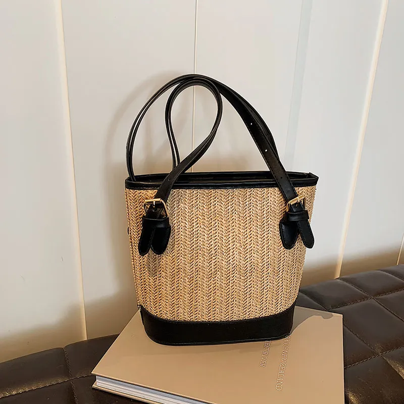 TOUTSEUL YOLO Straw Woven Shoulder Bag Women's Multicolor-16
