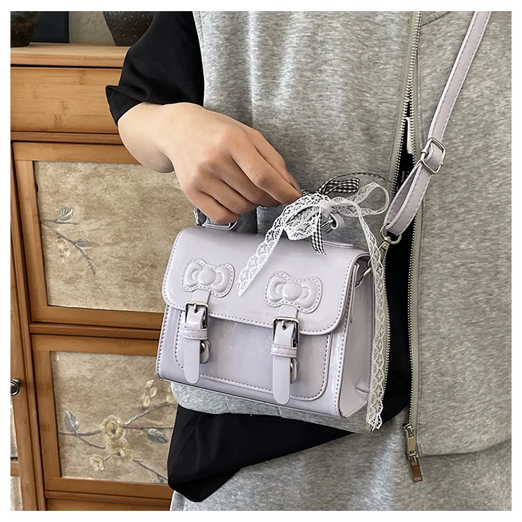 TOUTSEUL YOLO PU One Shoulder Handbag Women's Ecru/Black/Silver/Purple/Pink-25