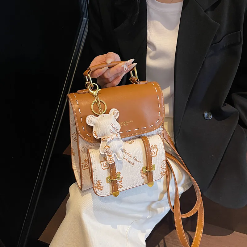 TOUTSEUL YOLO PU Backpack Women's White/Black/Pink/Brown-2