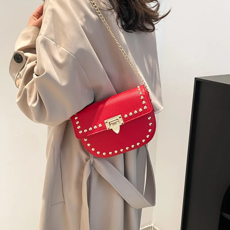 TOUTSEUL YOLO PU Saddle Bag, Shoulder Bag Women's Black/Red/Khaki/Brown/Pink-9