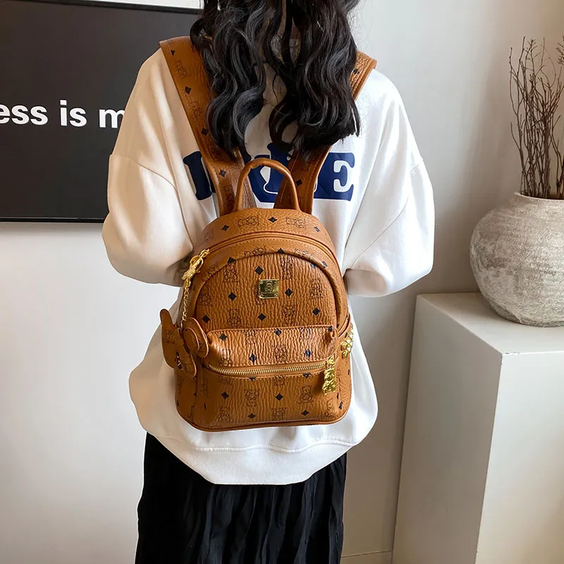 TOUTSEUL YOLO PU Backpack Unisex Black, White &/Ecru, Black, Pink, Brown-21