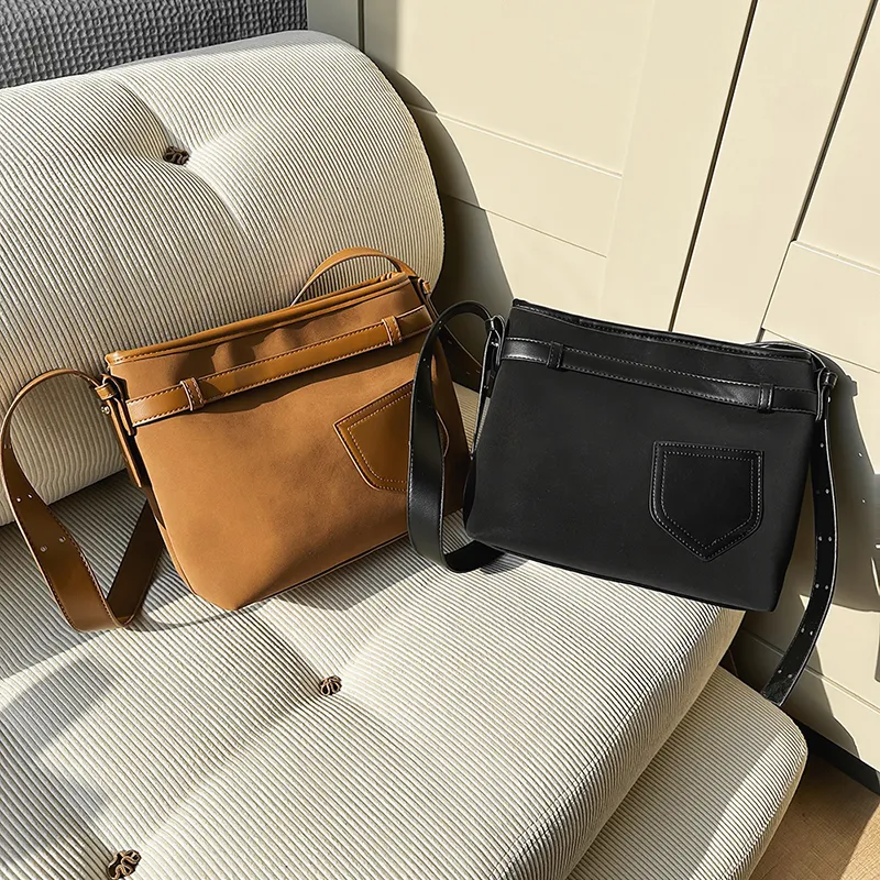 TOUTSEUL YOLO PU Shoulder Bag Women's Black/Pink/Brown-3