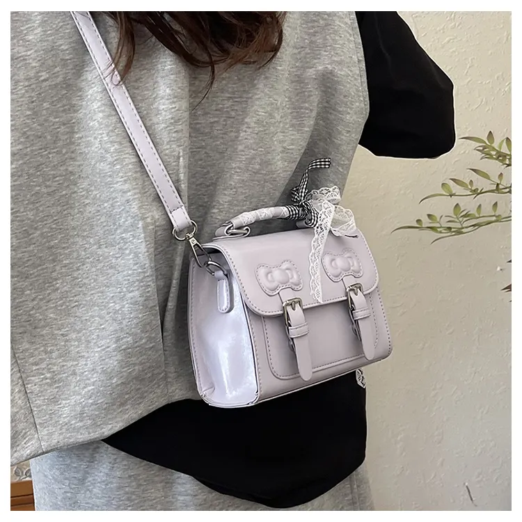 TOUTSEUL YOLO PU One Shoulder Handbag Women's Ecru/Black/Silver/Purple/Pink-22