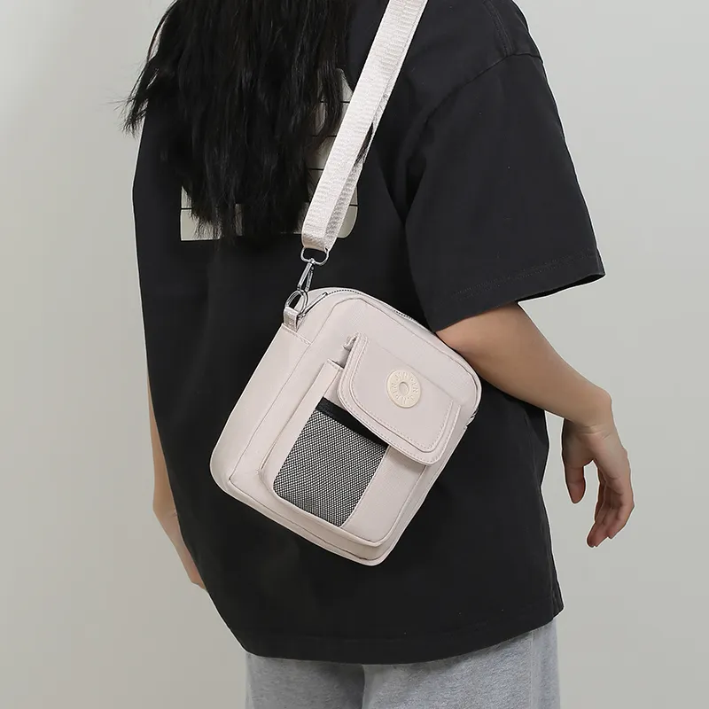 TOUTSEUL YOLO Nylon Fabric Crossbody Bag, Shoulder Bag Unisex Gray/Black/Purple/Khaki/Green/Dark Blue/Dark Brown-9