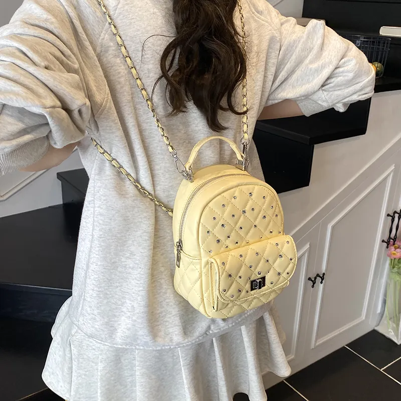 TOUTSEUL YOLO PU Backpack Women's White/Black/Yellow/Pink/Blue-16