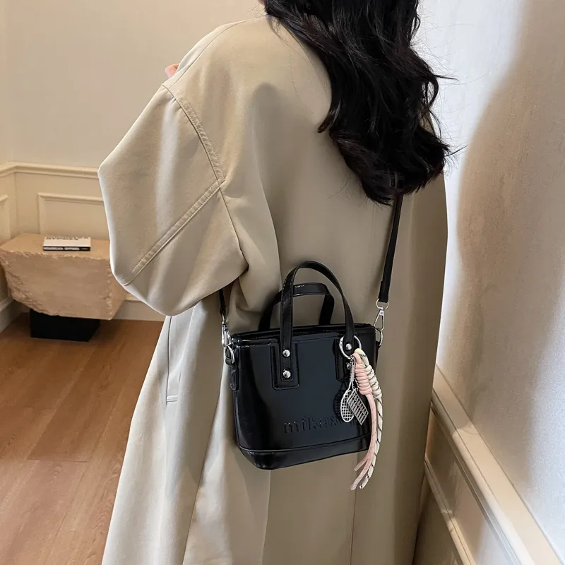 TOUTSEUL YOLO PU One Shoulder Handbag Women's Ecru/Black/Pink/Coffee-7