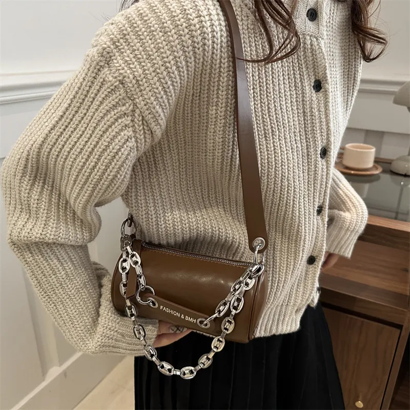 TOUTSEUL YOLO PU Shoulder Bag Women's White/Black/Khaki/Coffee-20