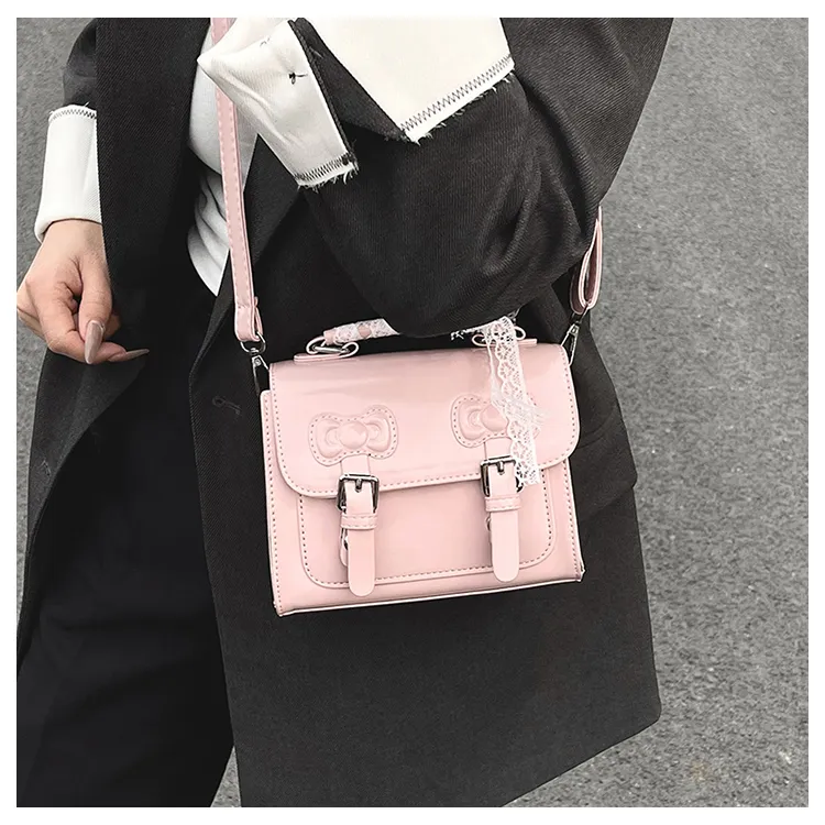 TOUTSEUL YOLO PU One Shoulder Handbag Women's Ecru/Black/Silver/Purple/Pink-32