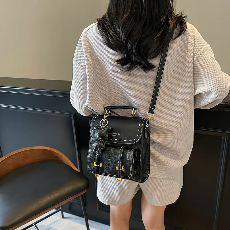 TOUTSEUL YOLO PU Backpack Women's White/Black/Pink/Brown-7