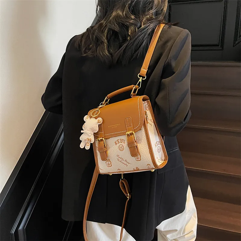 TOUTSEUL YOLO PU One Shoulder Crossbody Backpack Women's White/Black/Pink/Brown-4