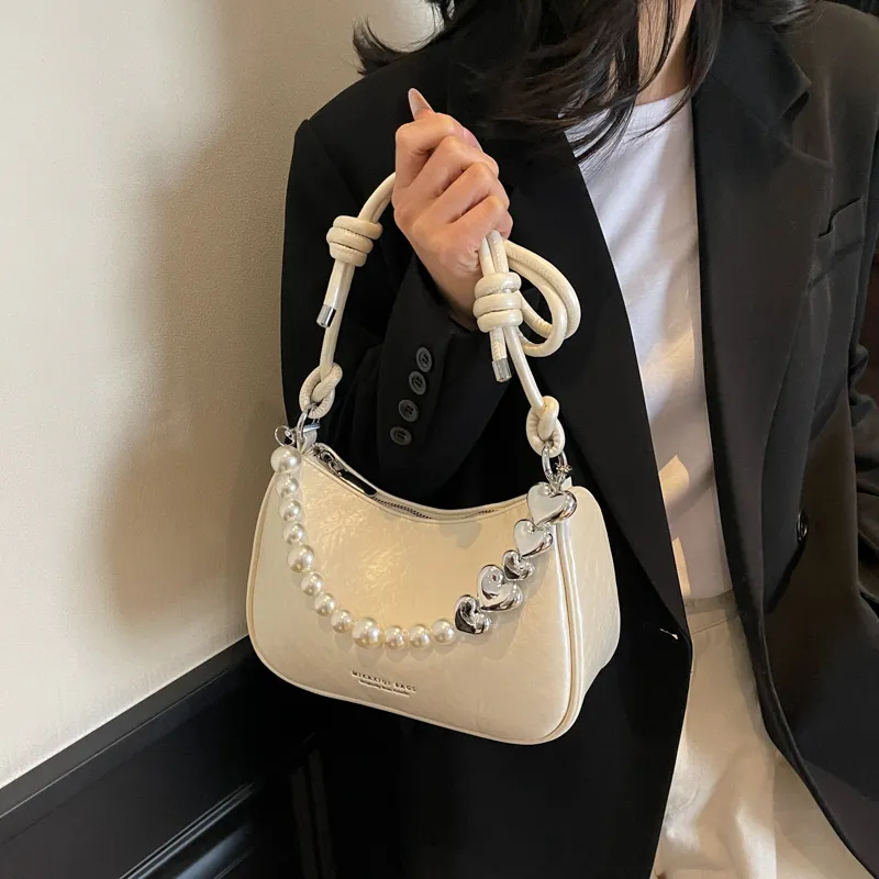 TOUTSEUL YOLO PU Shoulder Bag Women's Ecru/Silver/Black/Pink-2