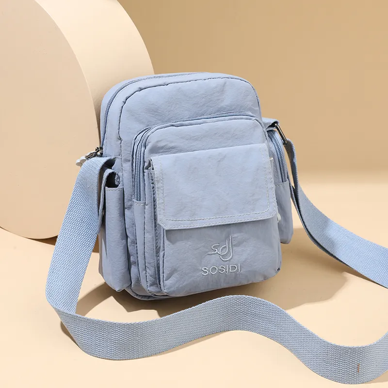 TOUTSEUL YOLO Pu Shoulder Bag Women's Ecru/Sky Blue/Black-9