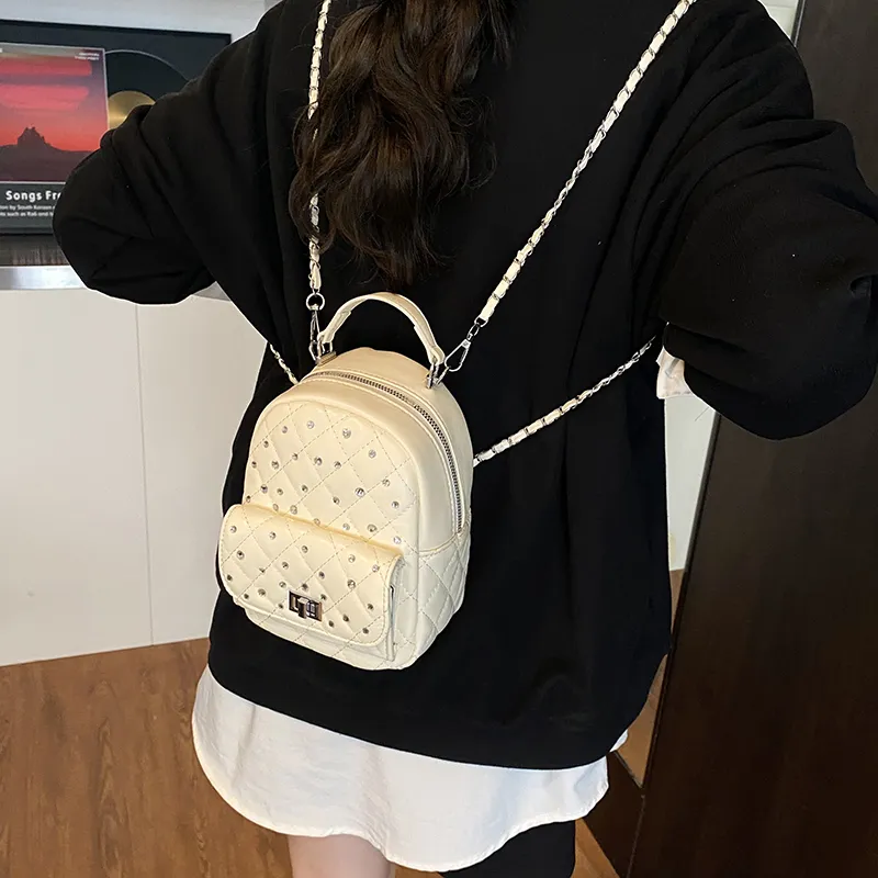 TOUTSEUL YOLO PU Backpack Women's White/Black/Yellow/Pink/Blue-4