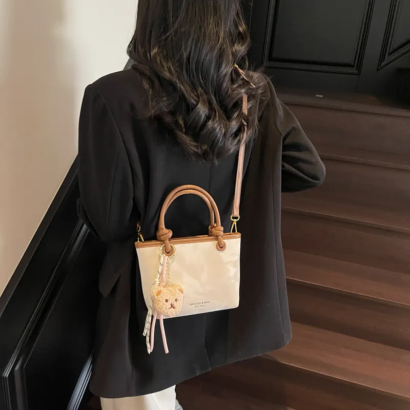 TOUTSEUL YOLO PU Crossbody One Shoulder Handbag Women's Ecru/Black/Blue/Pink-4
