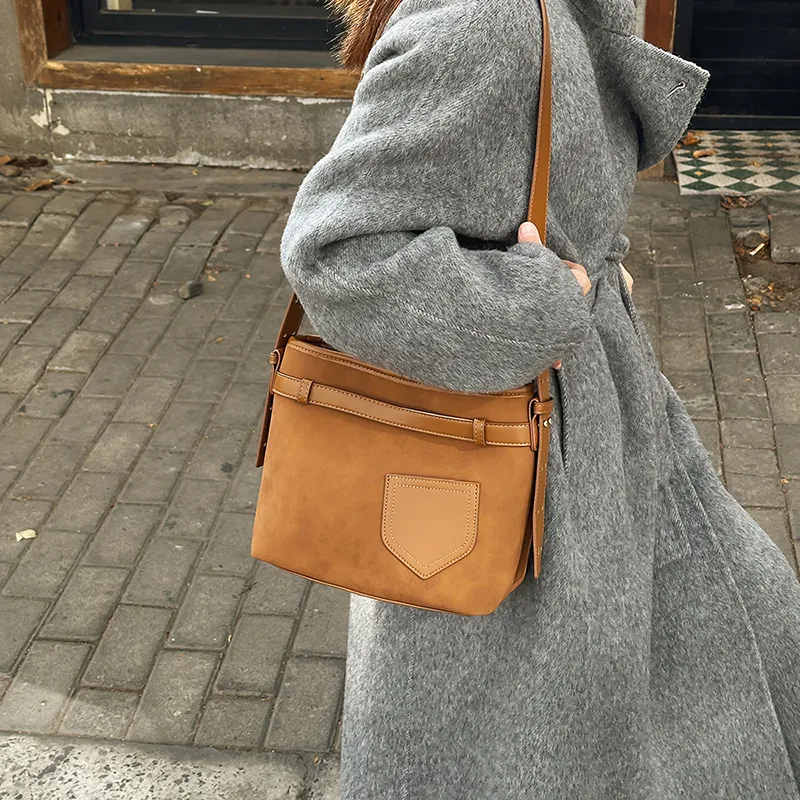 TOUTSEUL YOLO PU Shoulder Bag Women's Black/Pink/Brown-14