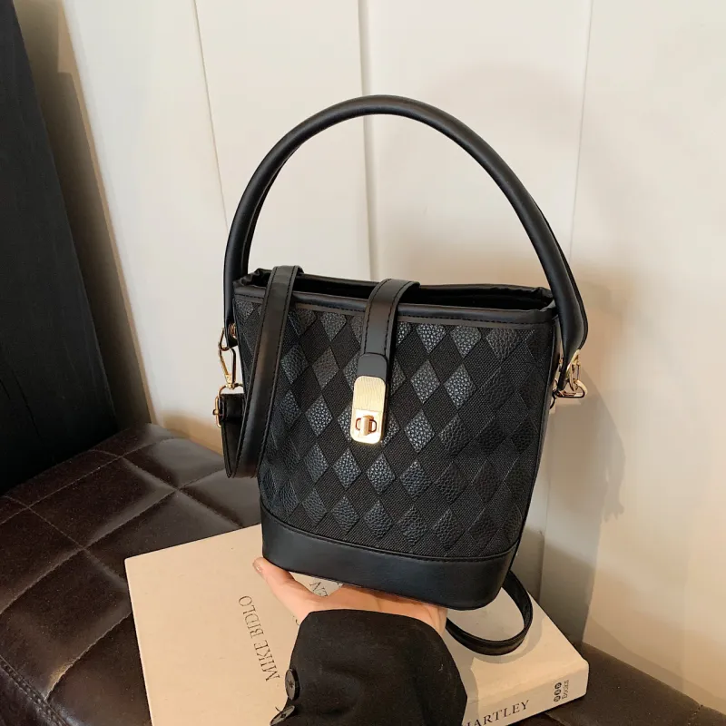TOUTSEUL YOLO PU Bucket Bag Handbag Women's White/Black/Khaki/Brown-7