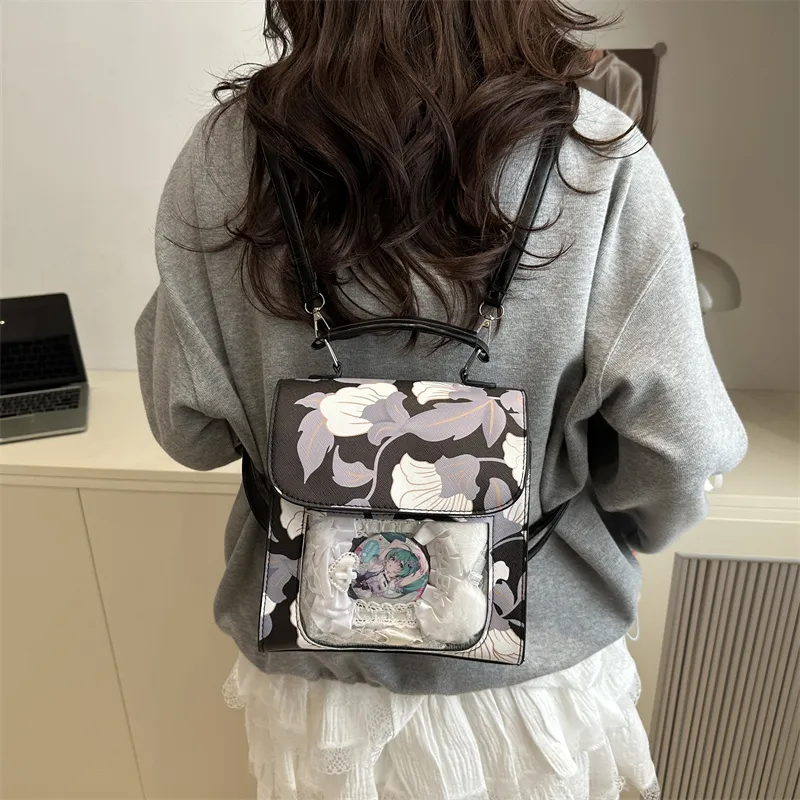 TOUTSEUL YOLO PU Backpack Women's White/Black-9
