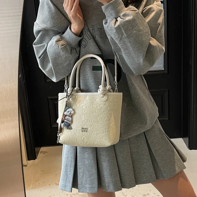 TOUTSEUL YOLO PU One Shoulder Handbag Women's Ecru/Coffee/Black-2