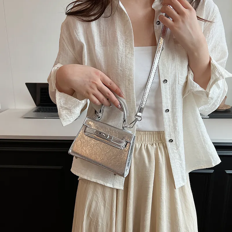 TOUTSEUL YOLO PU One Shoulder Handbag Regular Women's Black/Gold/Silver/Colorful Silver-14
