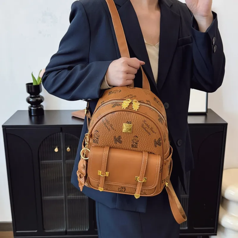 TOUTSEUL YOLO PU Backpack Women's White/Pink/Black/Brown-24