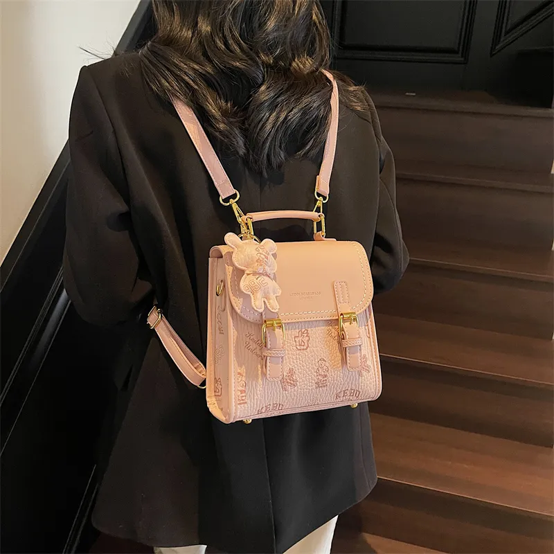 TOUTSEUL YOLO PU One Shoulder Crossbody Backpack Women's White/Black/Pink/Brown-15