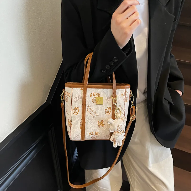 TOUTSEUL YOLO PU One Shoulder Handbag Women's White/Black/Pink/Brown-4