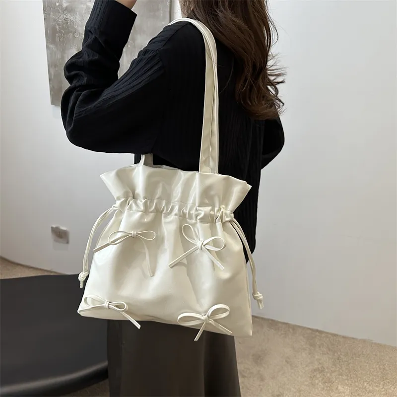TOUTSEUL YOLO PU Tote Bag, Shoulder Bag Regular Women's White/Silver/Red/Black/Yellow-4