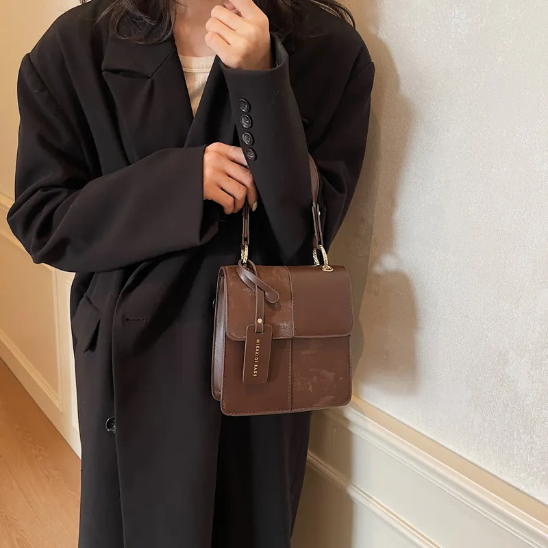 TOUTSEUL YOLO PU One Shoulder Handbag Women's White & Brown/White & Black/Coffee/Black-11